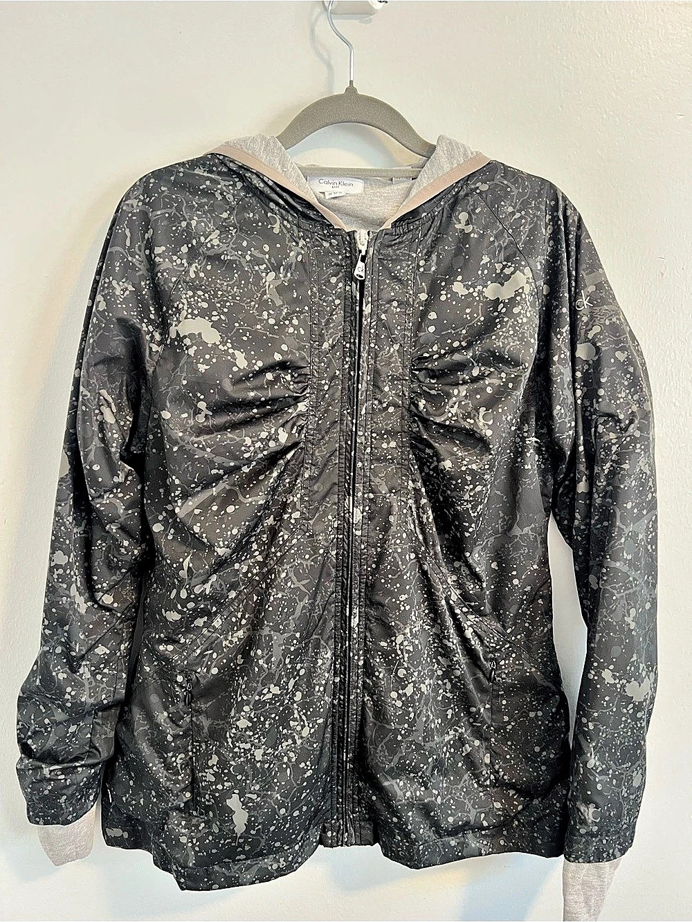 Calvin Klein Women'Small Abstract Hooded Jacket Size Small Like New